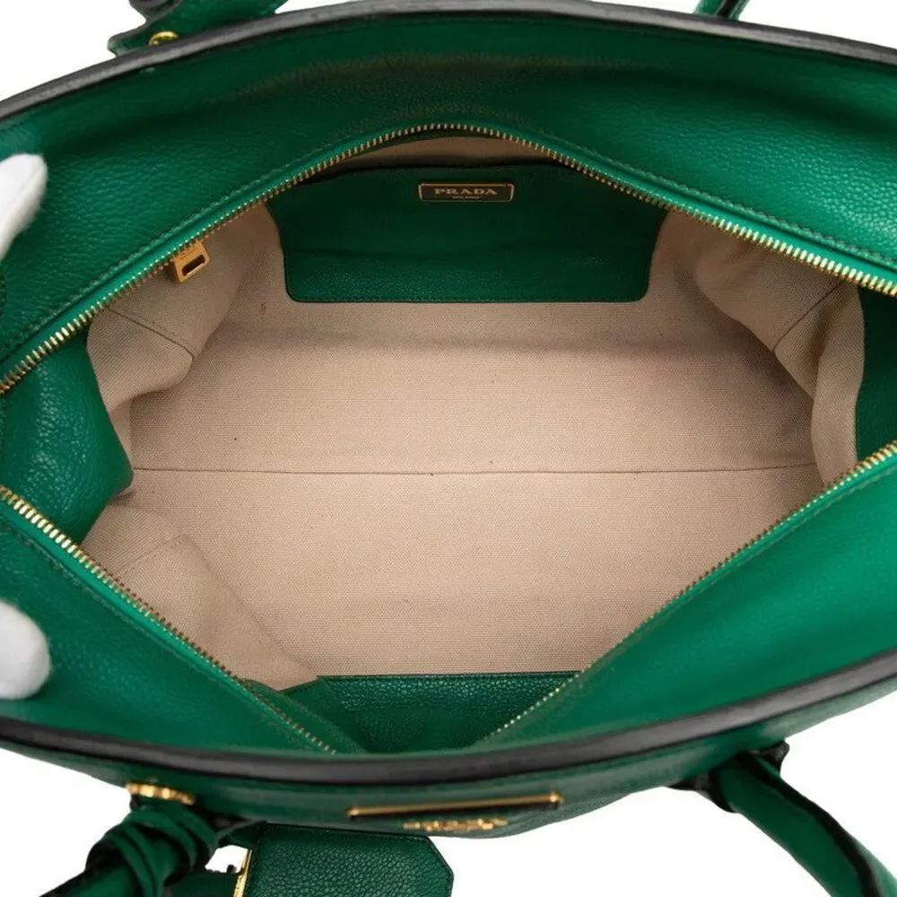 Prada Triangle Logo Plate Tote Bag